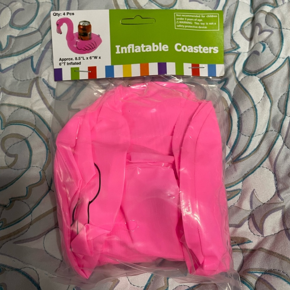 Inflatable Coasters Flamingo 4 pack